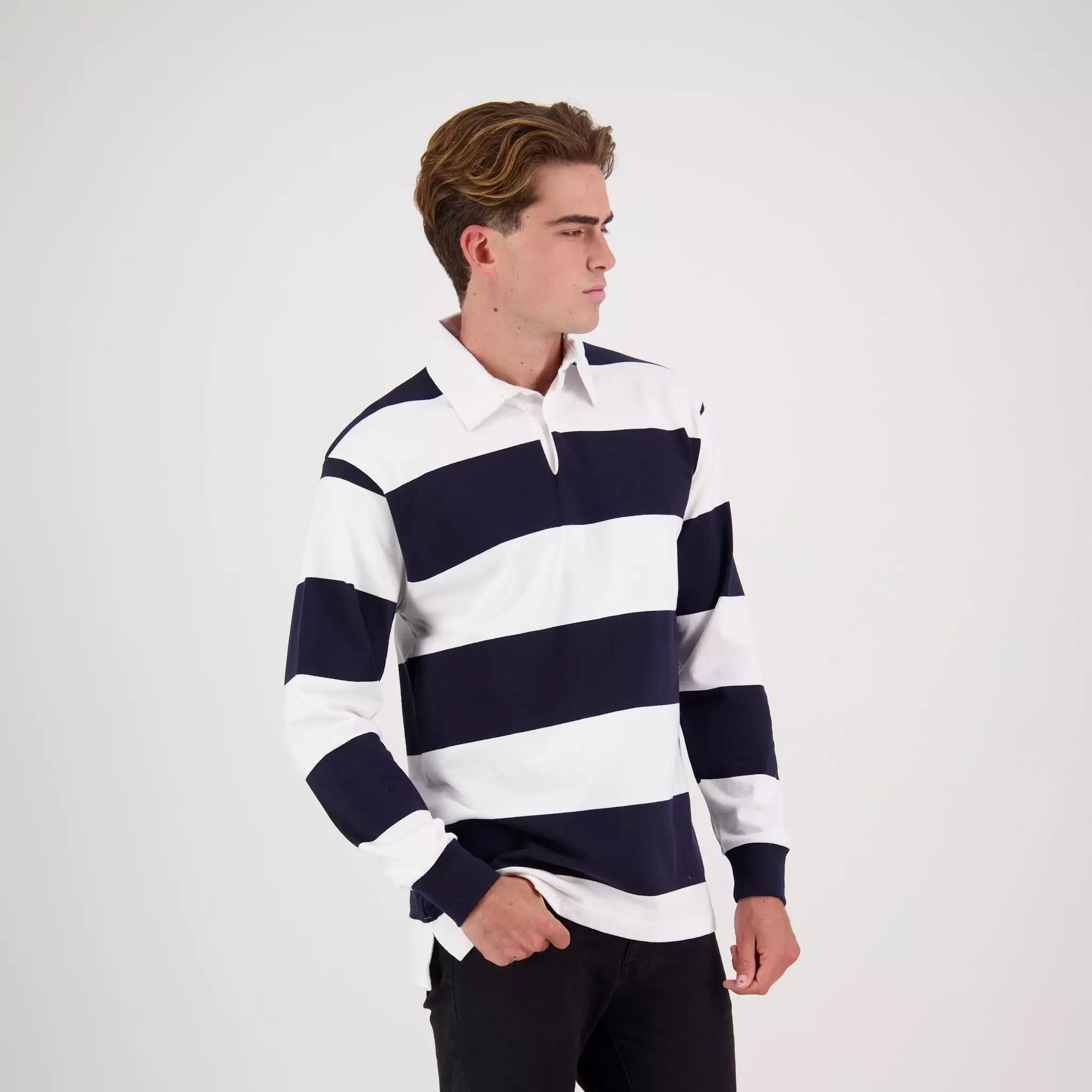 Short-Sleeved Striped Rugby Jersey